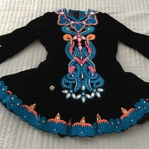 Black velvet Irish dance solo dress